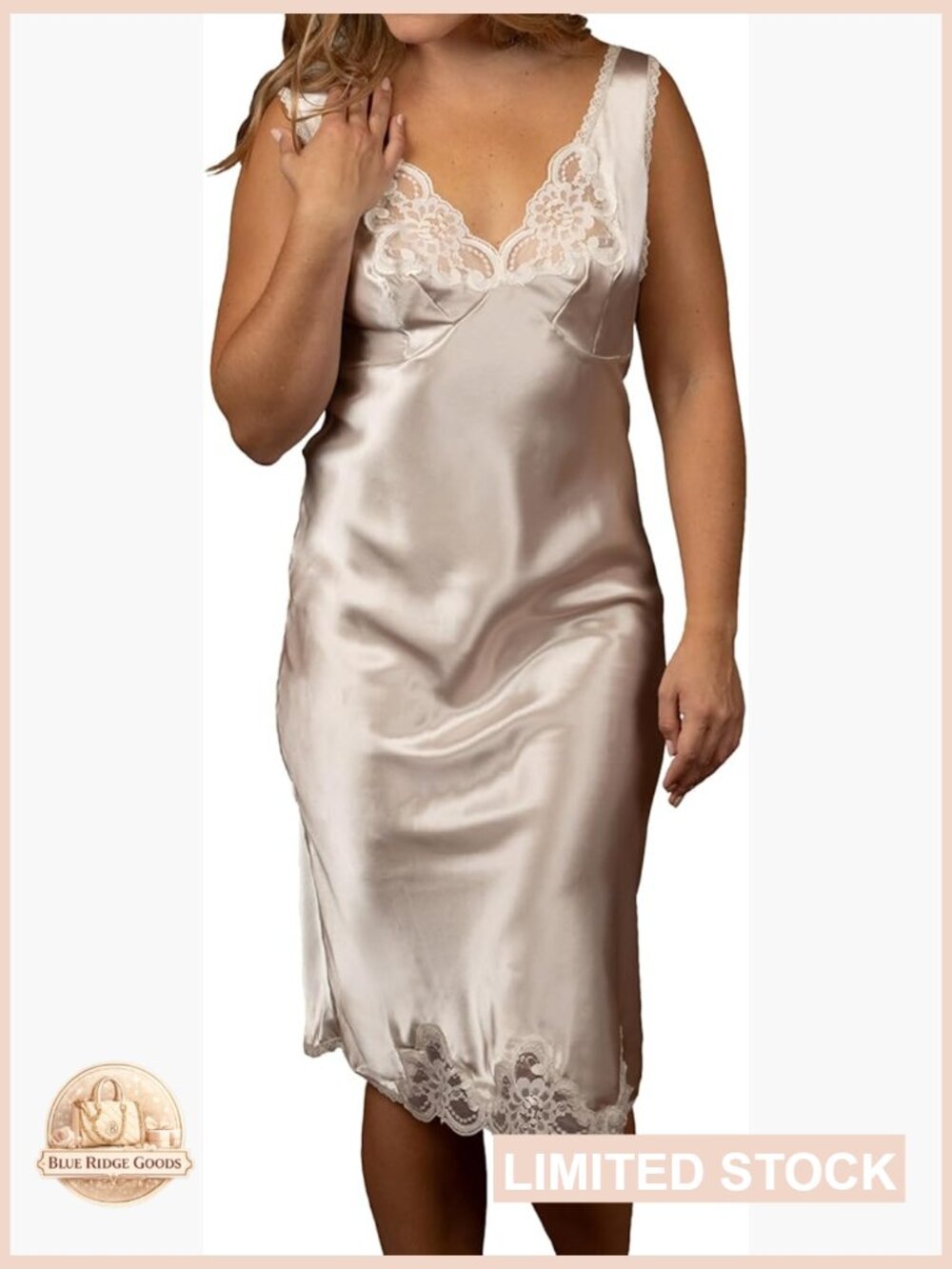 Satin Full Slip Dress Adjustable Straps Elegant Vintage-Inspired Lingerie Slip